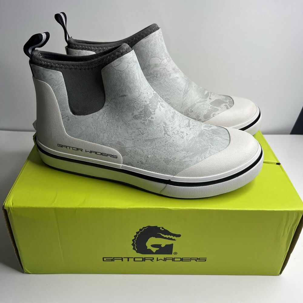 Gator Waders Mens Breakline Rubber Fishing Deck Ankle Boots Ghost Size 9 See Des